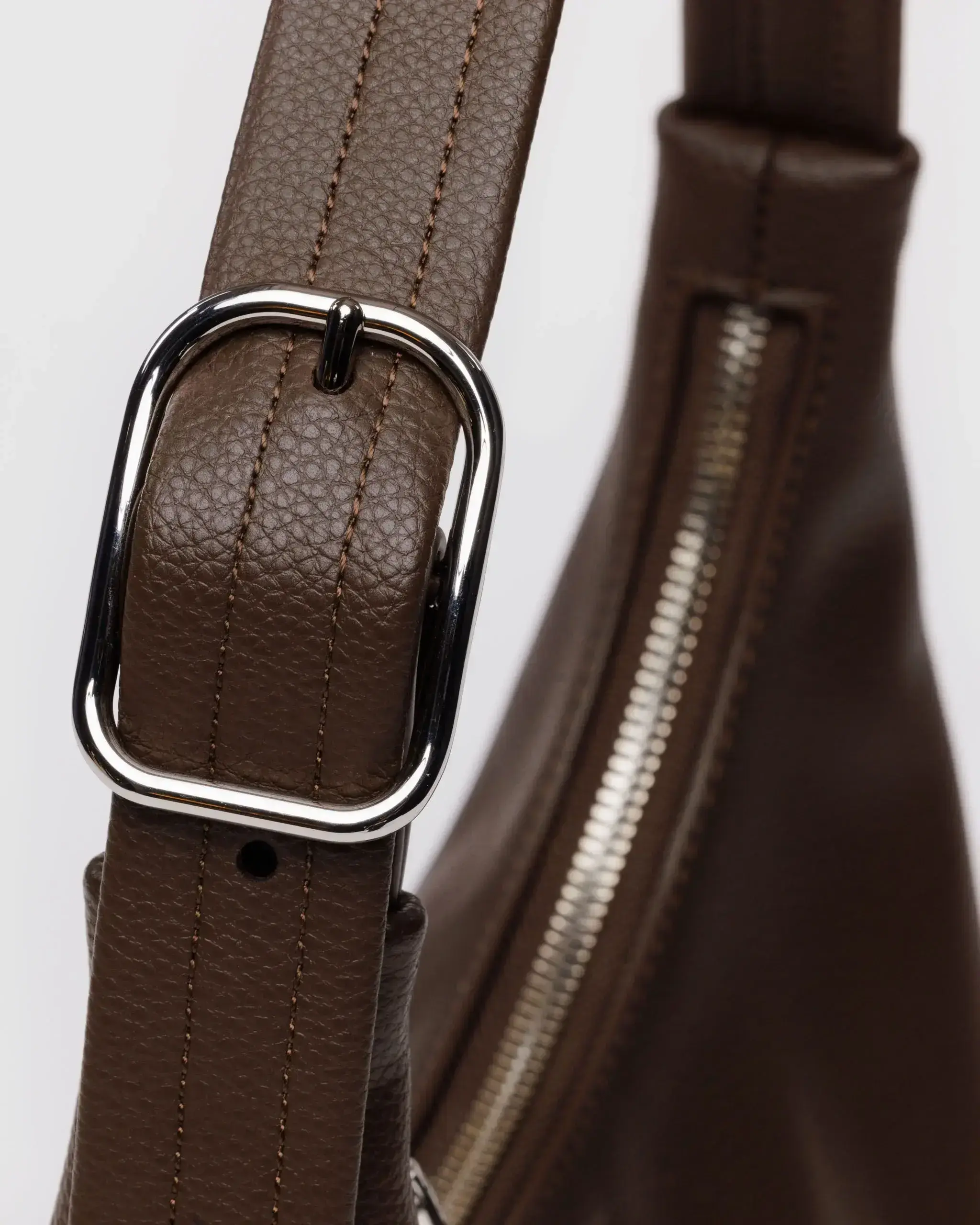 Mini Recycled Leather Shoulder Bag Brown - Image 5