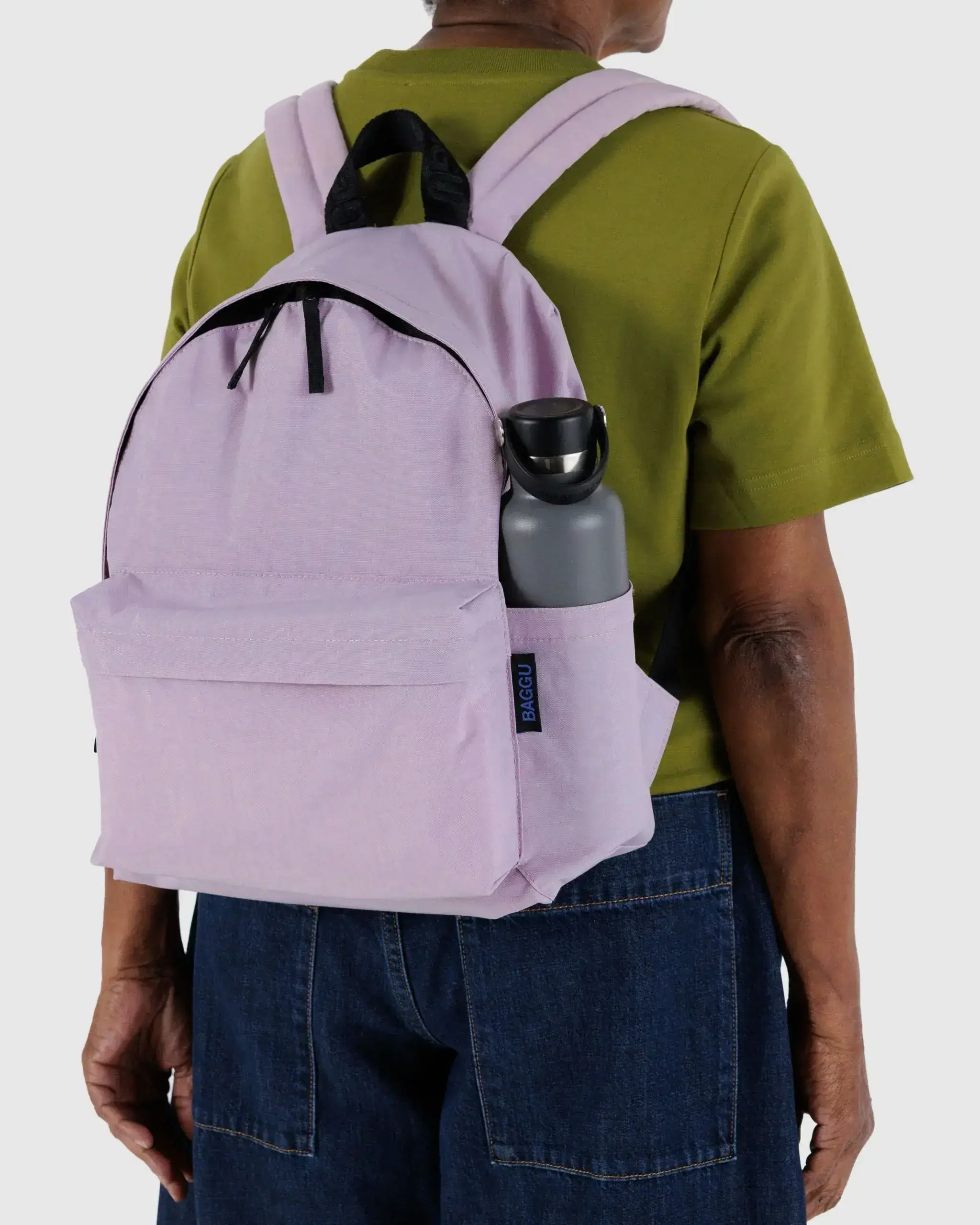 Medium Nylon Backpack Dusty Pink - Image 3