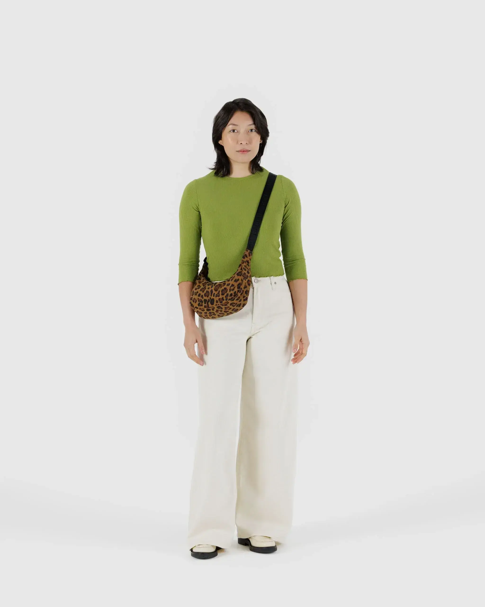 Small Nylon Crescent Bag Leopard - Image 2