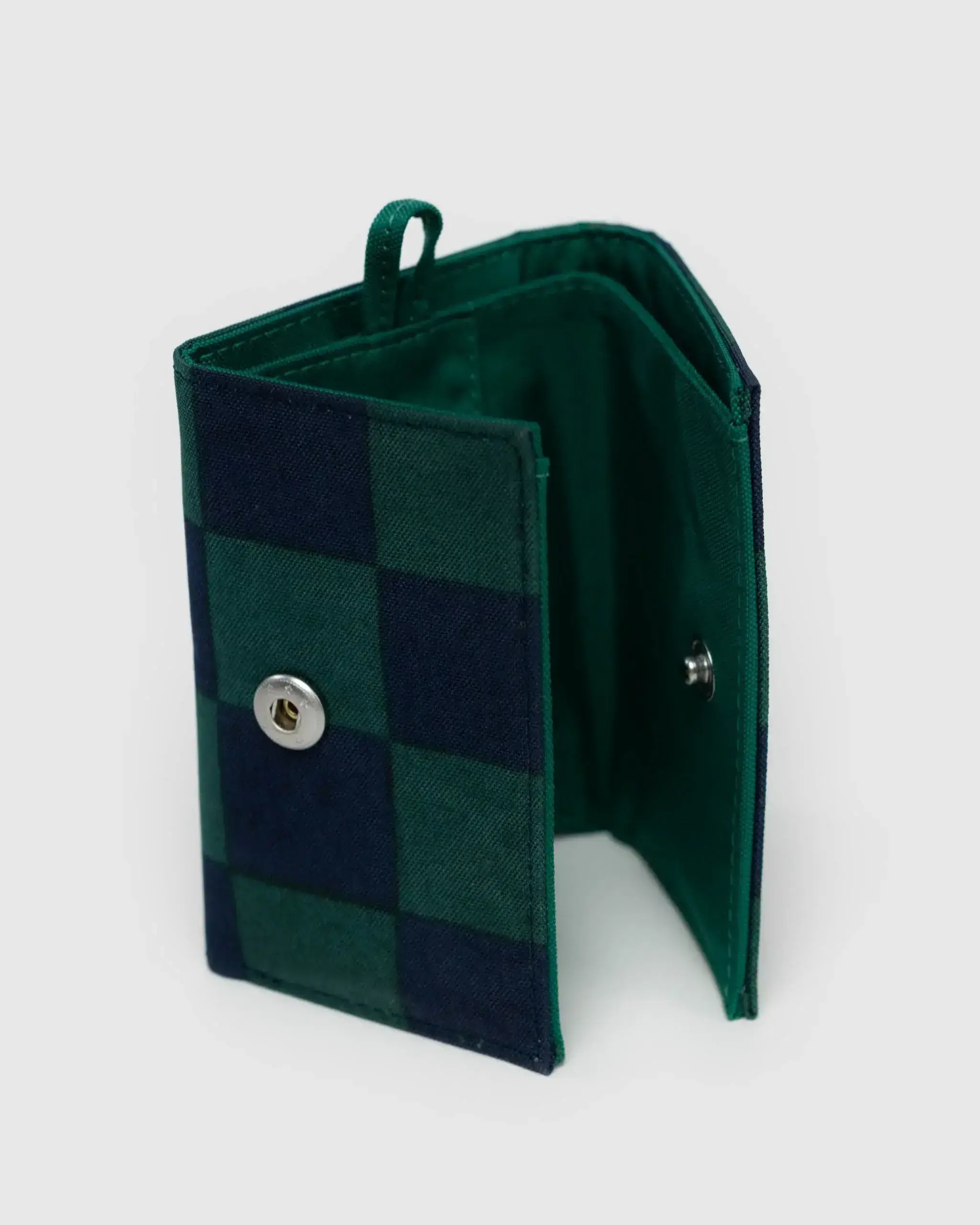 Snap Wallet Navy Green Check - Image 2