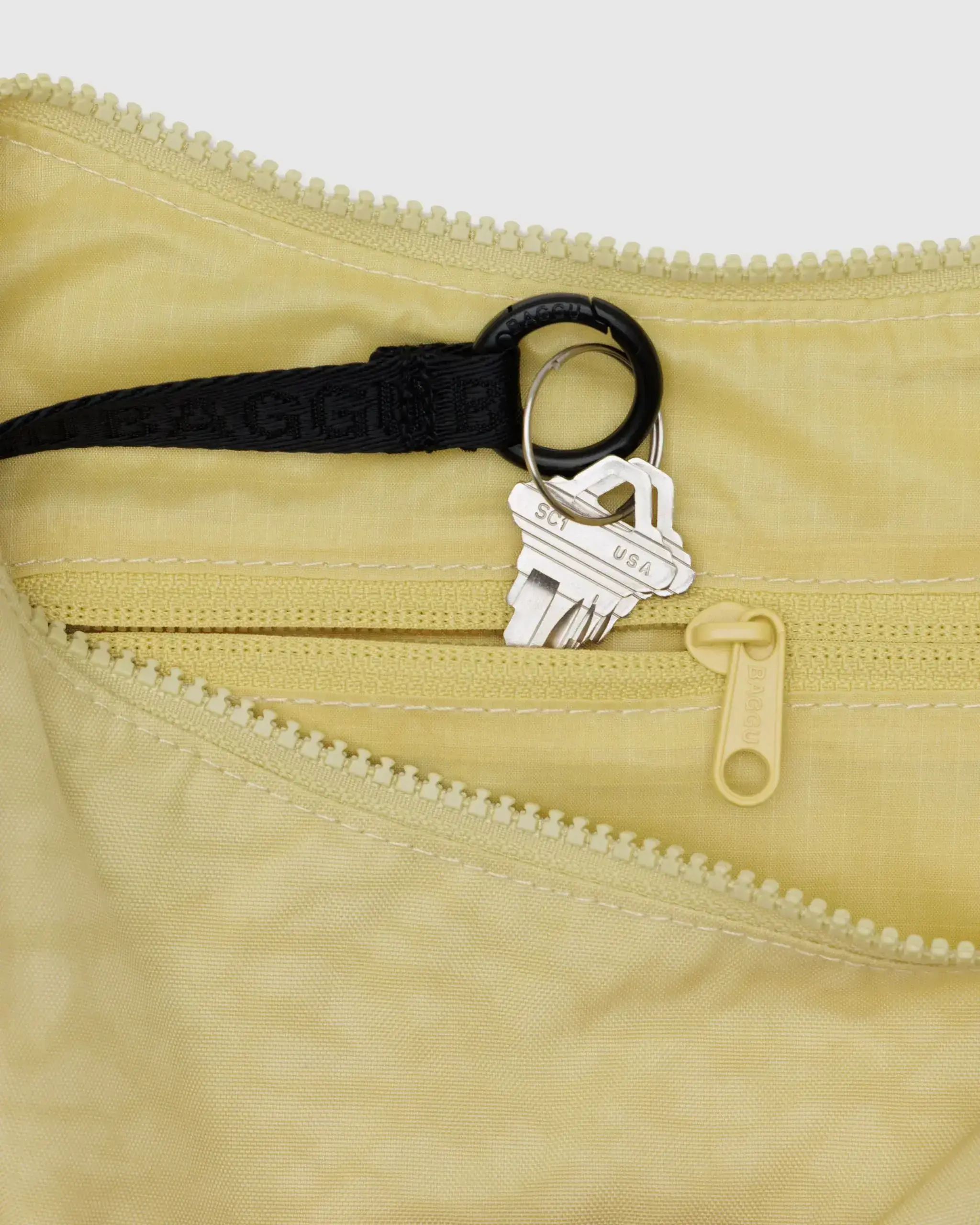 Medium Nylon Crescent Bag Butter - Image 4