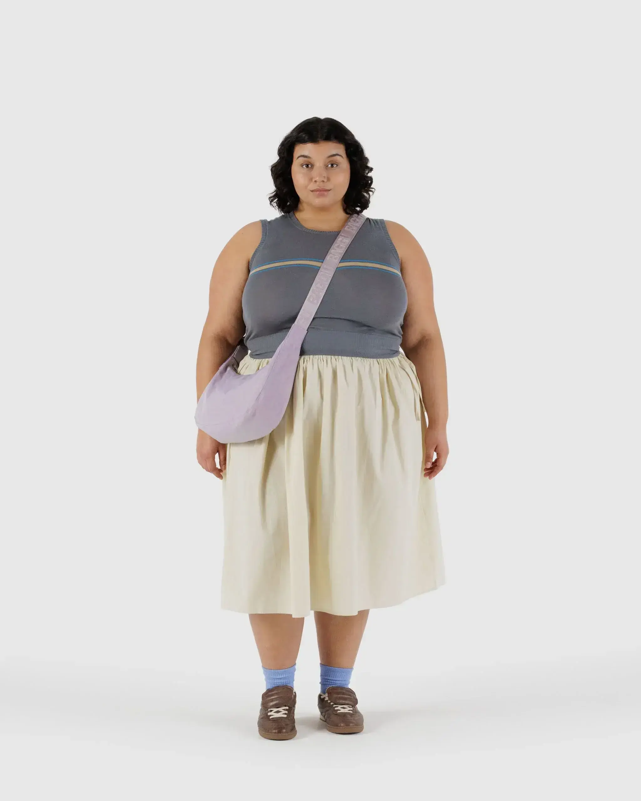 Medium Nylon Crescent Bag Dusty Pink - Image 2