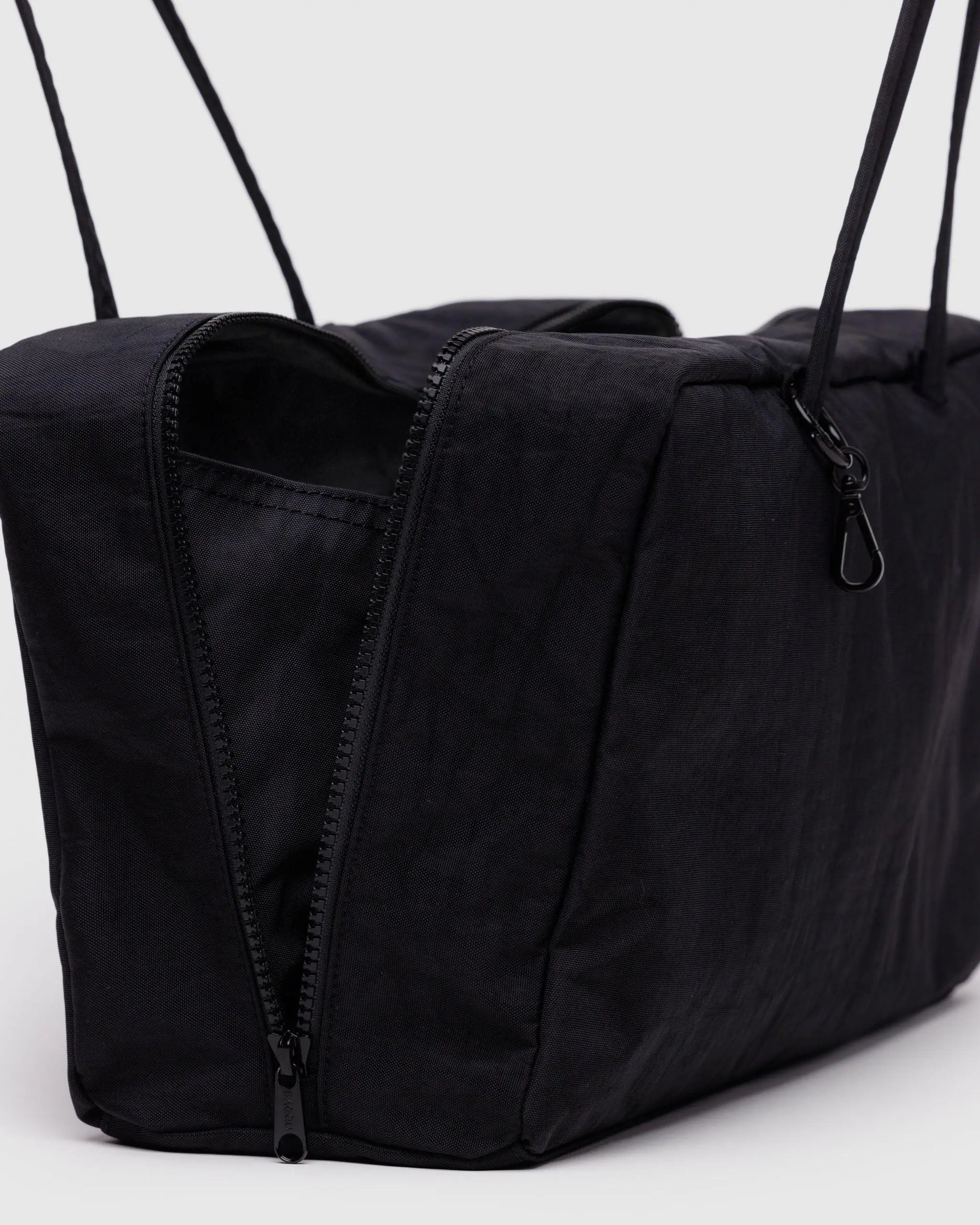 Medium Nylon Bowler Bag Black - Image 4