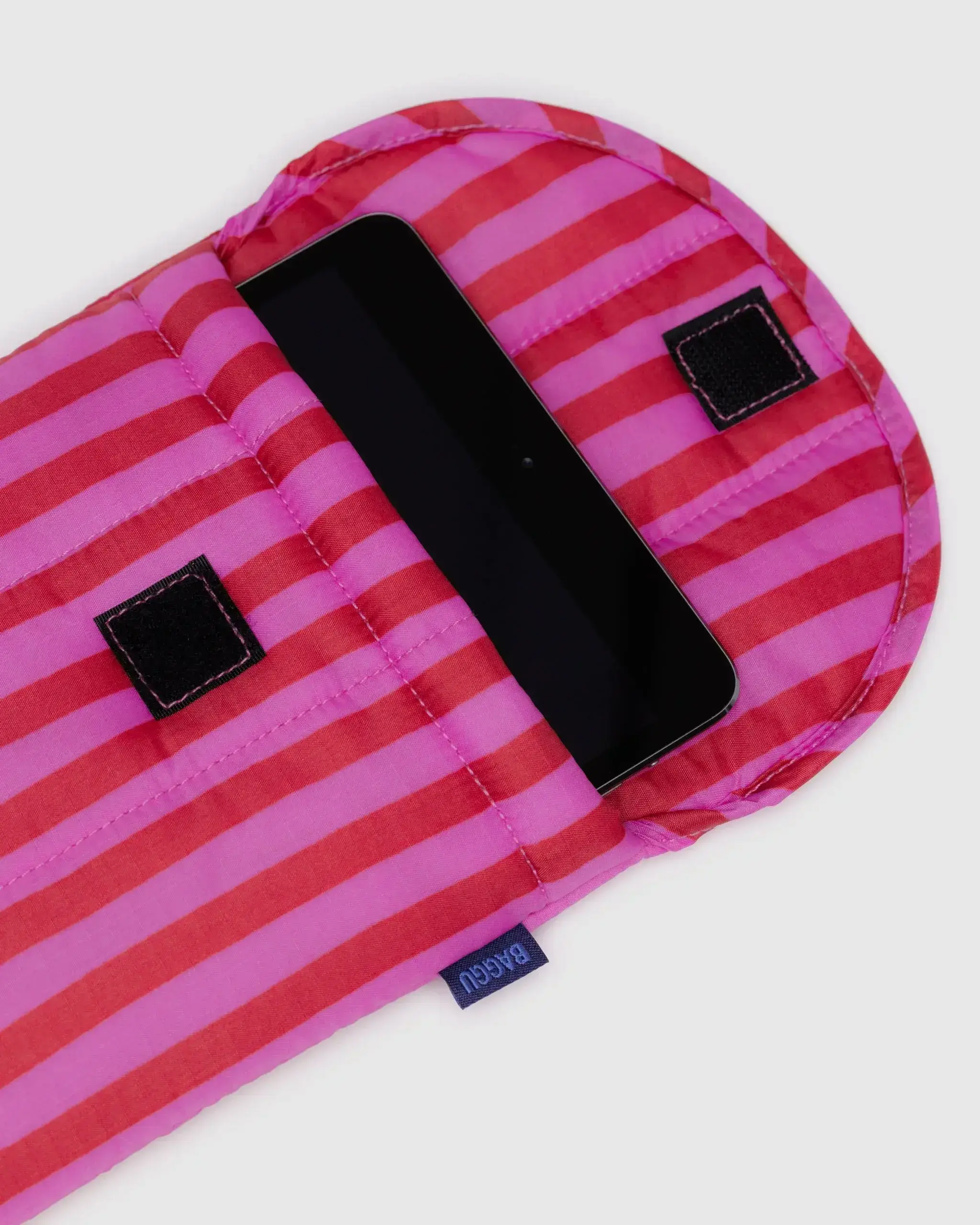 Puffy Tablet Sleeve Pink & Red Painted Stripe - Image 2