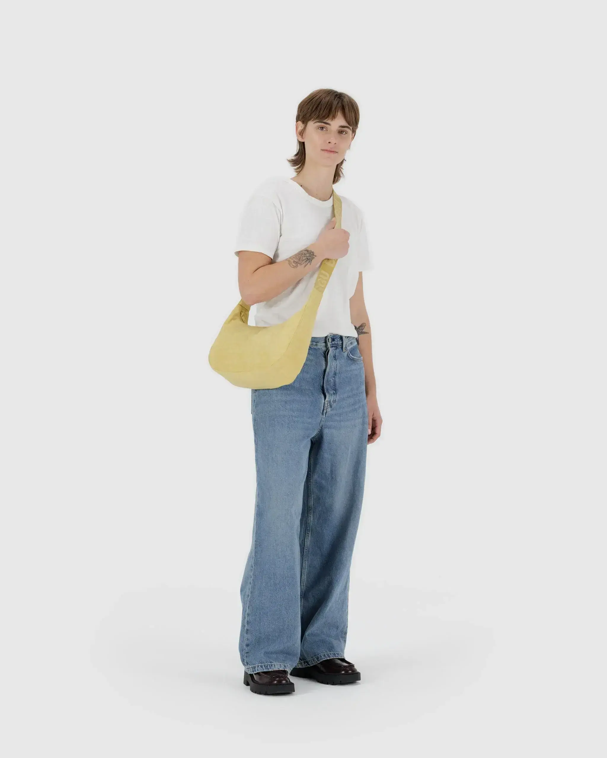 Medium Nylon Crescent Bag Butter - Image 2