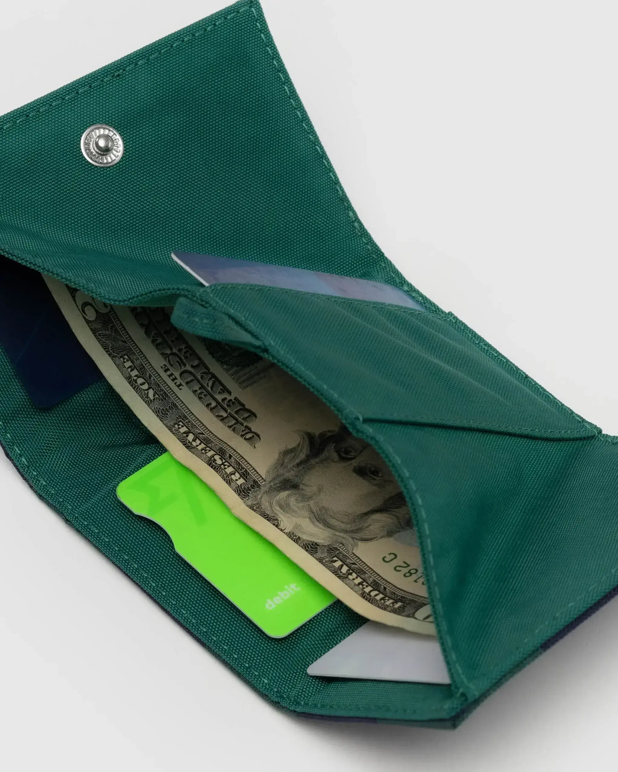 Snap Wallet Navy Green Check - Image 3