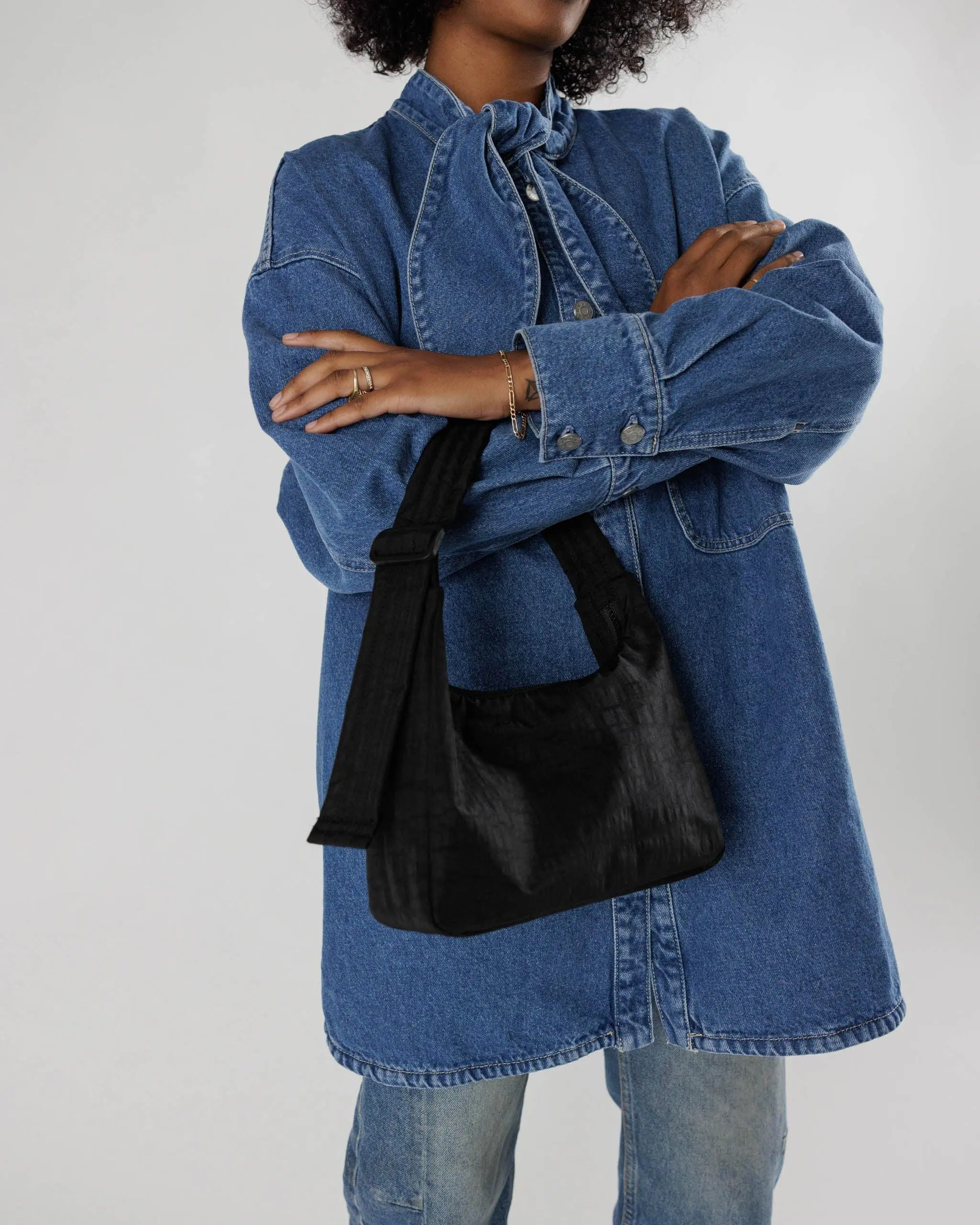 Mini Nylon Shoulder Bag Black - Image 3